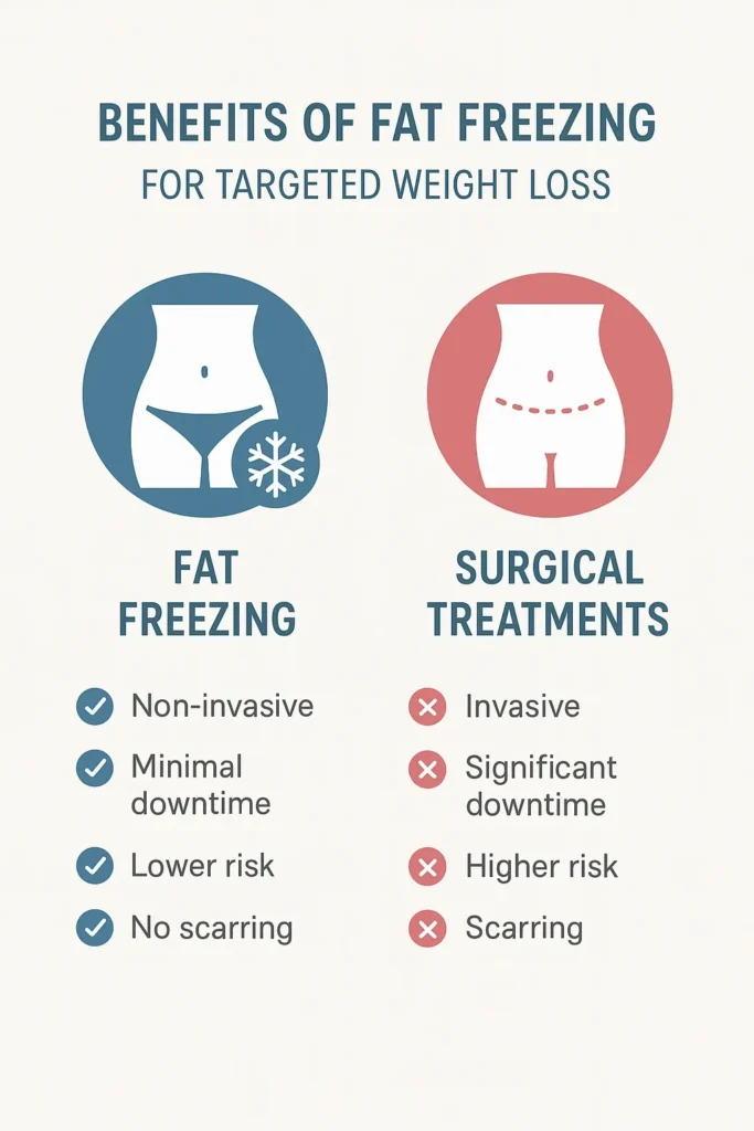 graphic showing the benefits of fat freezing Peterborough