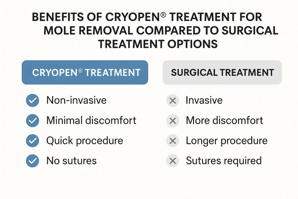 Benefits of facial mole removal Peterborough - call our team today to book a consultation