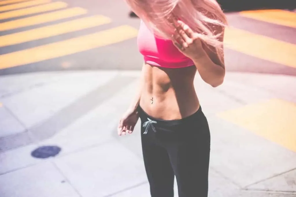 Woman with toned stomach after LA-EMS Body Sculpting Treatment Peterborough 