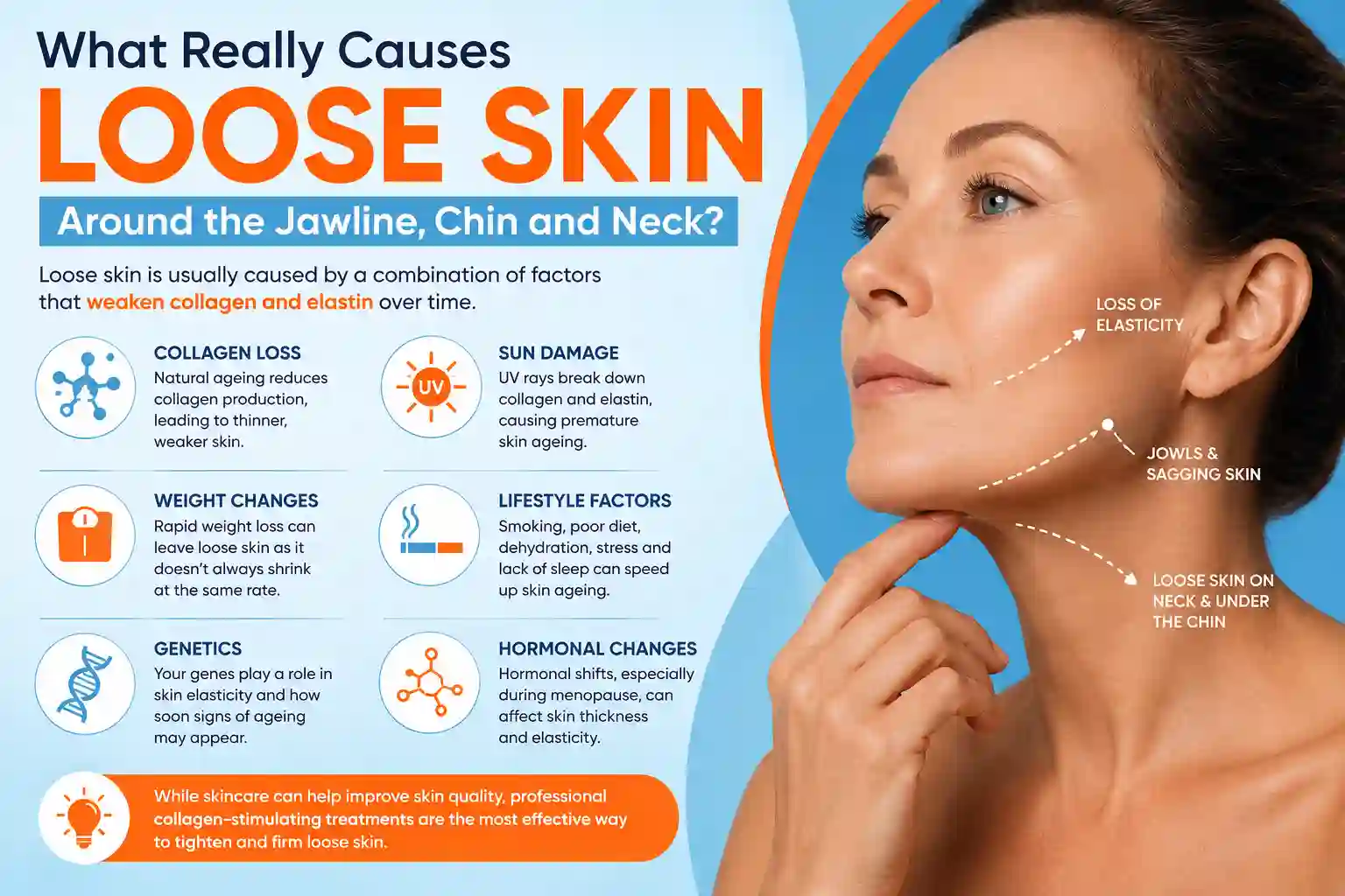 What Really Causes Loose Skin Around the Jawline, Chin and Neck Peterborough?